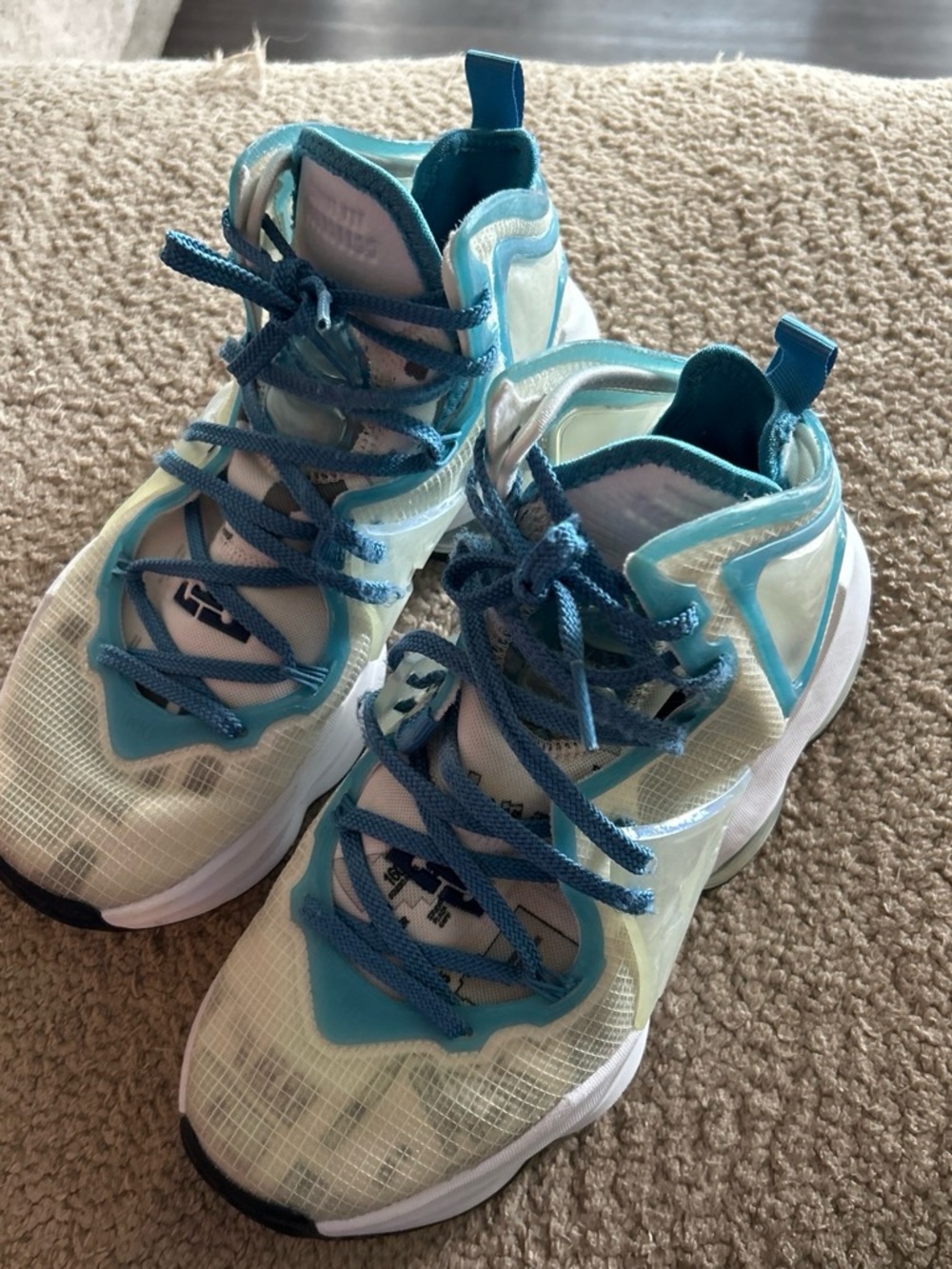 Nike Kids Teal Blue and White Sneakers